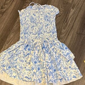 SHEIN size 11- Blue and White Floral Kids Dress- NWOT